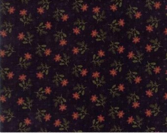 THISTLE FARM moda fabric by 1/2 yard Kansas Troubles Quilter-small red flowers on black 9531-19