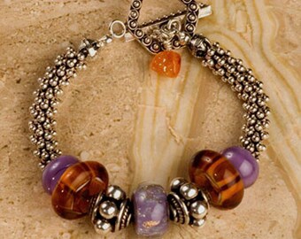 Beaded bracelet, Lampwork beads