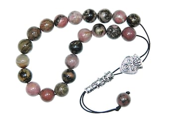 D-0107 - Greek Style Loose Strung Worry Beads 10mm Rhodonite Gemstone Beads Handmade by Jeannieparnell