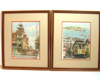 Don Davey San Francisco Framed Prints - China Town - Cable Car