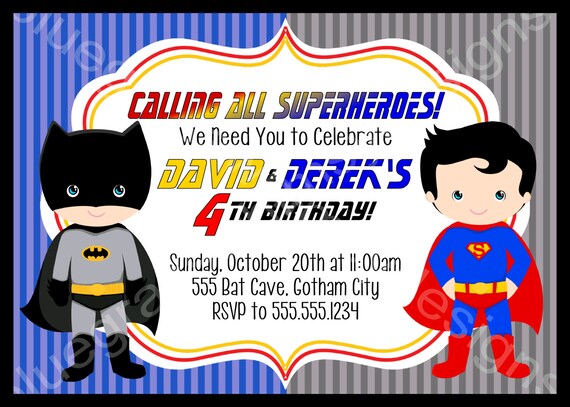Batman Superman Super héroe Marvel para imprimir cumpleaños Batman Superman Super héroe Marvel para imprimir cumpleaños