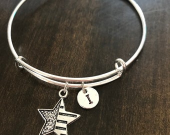USA flag Bracelet, USA flag Initial Bracelet, game of thrones Charm Bracelet, CP 145