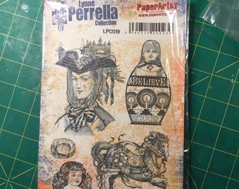 Rubber Stamps, De-Stash,Lynn Perrella Collection, LPC019,Upcycled, Used, De-Stash.