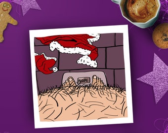Real Santa 4 Christmas Card, Funny Christmas Card, quirky Xmas card