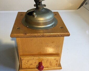 Vintage West German Wood Coffee Grinder
