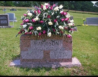 Cemetery Flowers, Headstone Saddle, Grave Decoration, Memorial, Personalized, Cemetary, for cemeteries, Sympathy, For Mom, For Dad, For Her