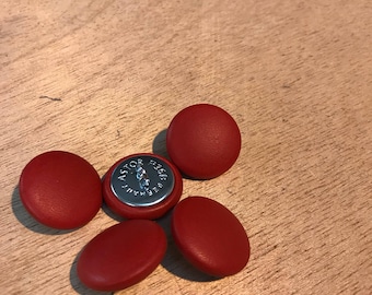 Upholstery buttons, Red leather covered upholstery button 23mm (36L)
