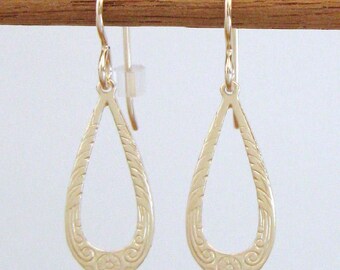 Gold-Filled Open Teardrop Earrings - Gold-Filled Earwires
