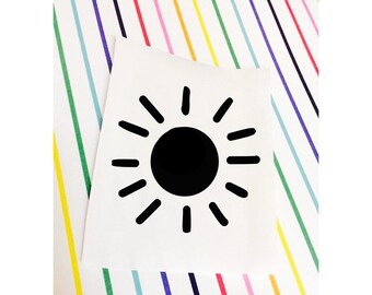 sun decal, sun sticker, sun, laptop, laptop decal, car, mug, sticker, cute