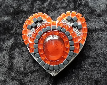 Heart, glass heart, heart fridge magnet, fridge magnet, Mosaic heart, heart shaped refrigerator magnet