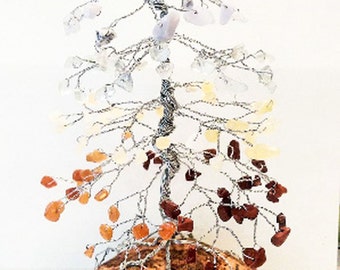Chakra Pine Gem Tree, Tree of Life, Wire Tree Sculpture, Reiki Healing, Healing Gifts, Meditation Gifts