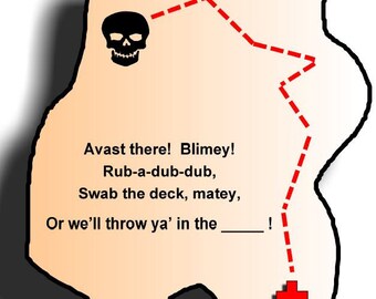 Indoor Pirate Treasure Hunt, 10 Clues, Great for Parties!