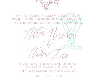 Hand Lettered invitation package