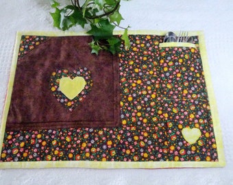 Placemat (1) Hand Made, Quilted, Patchwork