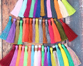 Silky Luxe Jewelry Making Tassels, 3.5" Tassels for Necklaces, Earring Tassels, Handmade Silky Tassel Supplier, You Choose 3+ Colors
