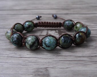 Turquoise Bracelet Beads Wrap Bracelet African Turquoise Bracelet Boho beaded Bracelet Shamballa beads bracelet Jewelry SH-055