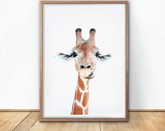 Giraffe Print, Safari Wall Art, Digital Download, African Poster, Minimalist Art, Printable Wall Art, Animal Decor, Wild Life Photography