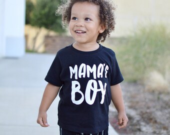 Mama's Boy Kids Graphic T-shirt Black and white or custom colors available - infant or toddler -