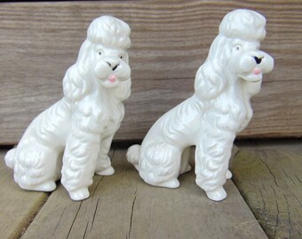 White Poodle Figurines (set of 2)