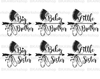 Big brother, Sister svg - Baby brother, sister svg - Little brother, sister digital clipart for Design or more, files download svg, png, dxf