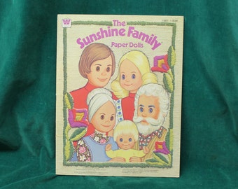 The Sunshine Family Paper Dolls Book #1981 by Whitman <copyright> 1977 Mattel - unused uncut fully intact punch out paper dolls & clothes