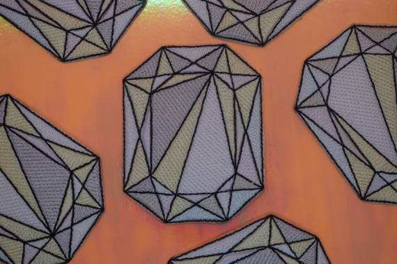 White Jewel Iron on Patch