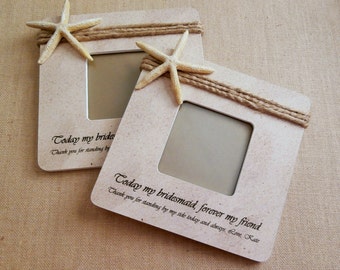 Beach Bridesmaid gift, Starfish picture frame