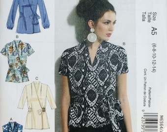 Blouse Sewing Pattern - McCall's 6564 - Top Sewing Pattern - Misses Sewing Pattern - New - Uncut - Size 6 - 8 -10 - 12 - 14