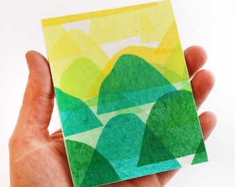 Original Miniature Artwork for the Modern Home - Big Ombre Mountains