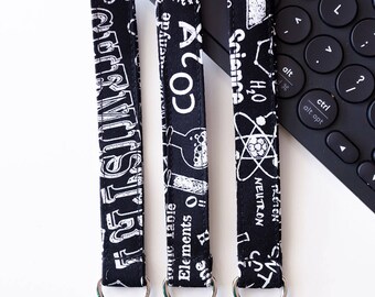 Fabric Lanyard For Science Teacher, Work ID Badge Holder, Key Strap, Mini Back to School Gift, Chemistry Fabric