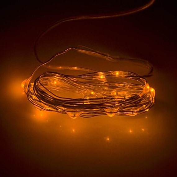 Orange Fairy Lights LED String Light AA Battery Operated 10 ft