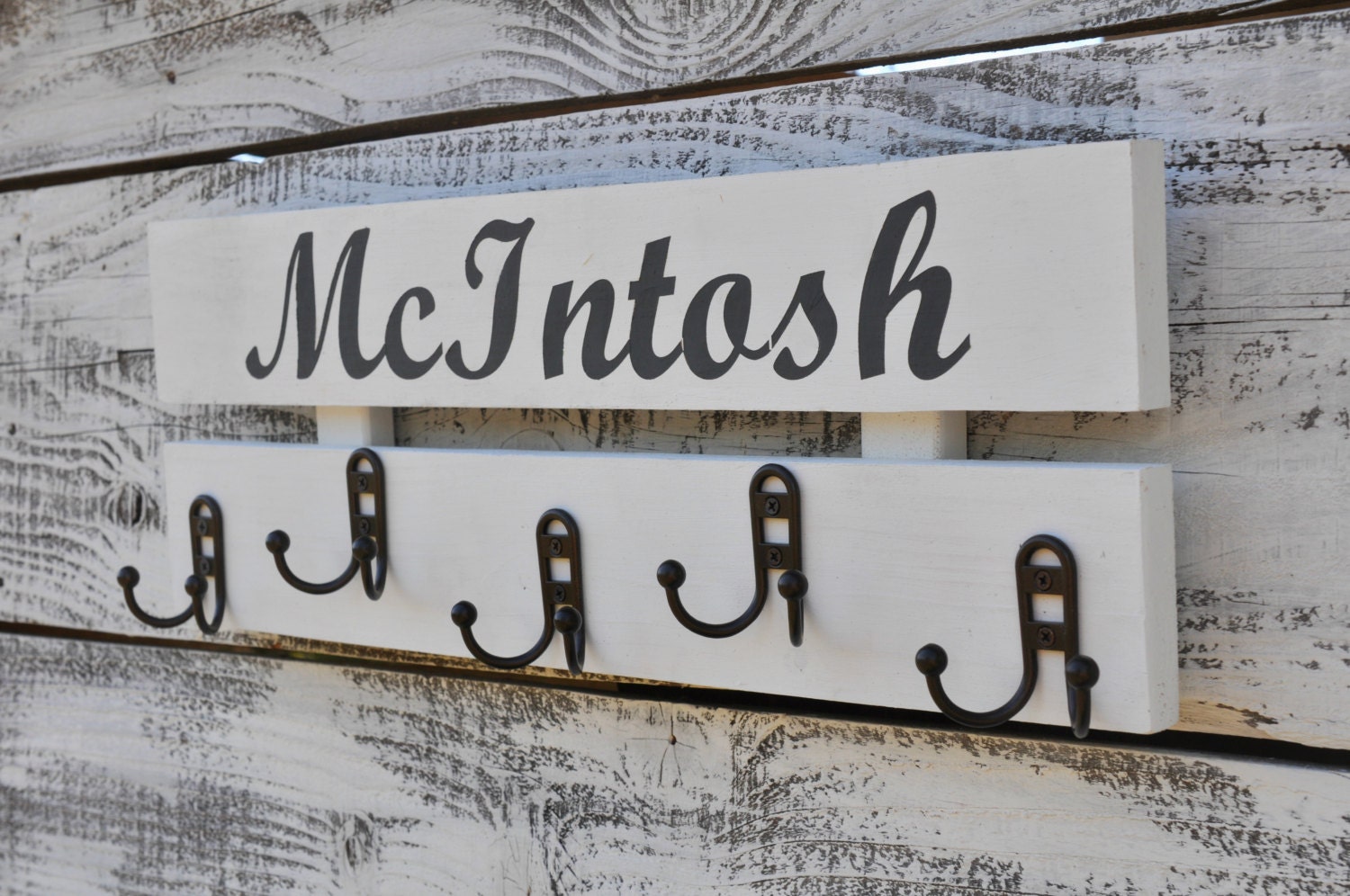 Rustic wood wall coat rack entryway storage distressed coat