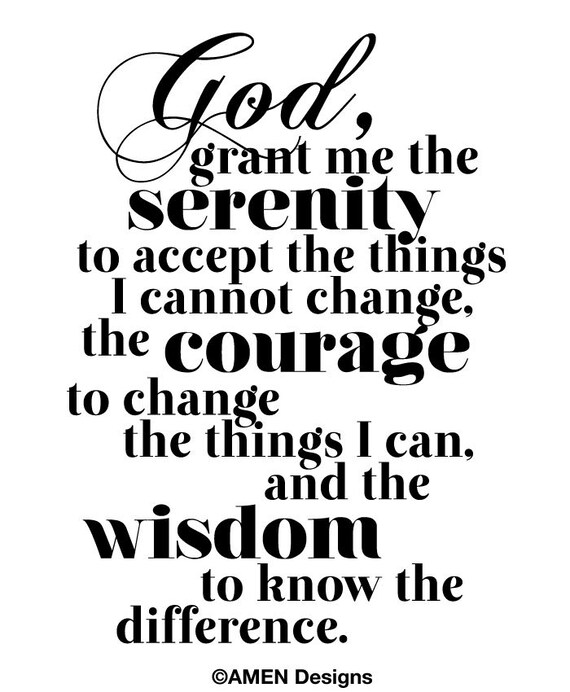 Printable Typography Serenity Prayer 8x10 DIY PDF 