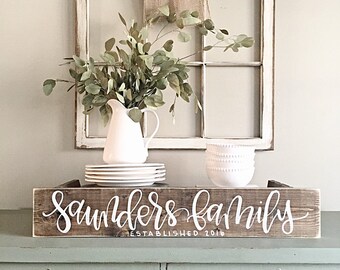Last Name Sign | Rustic Home Decor | Wedding | Established Date | Family Established Sign | Personalized Sign | Reclaimed Wood