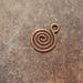 10 Spiritual LABYRINTH SPIRAL Swirl Charms Copper Tone Calm Meditating Charm Jewelry 13x18 mm
