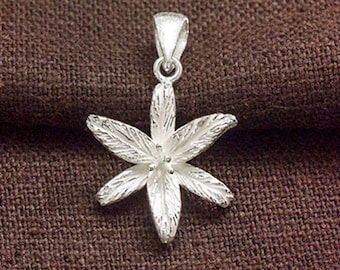 1 of 925 Sterling Silver Lily Flower Pendant 16mm. Matte Finished :th2629