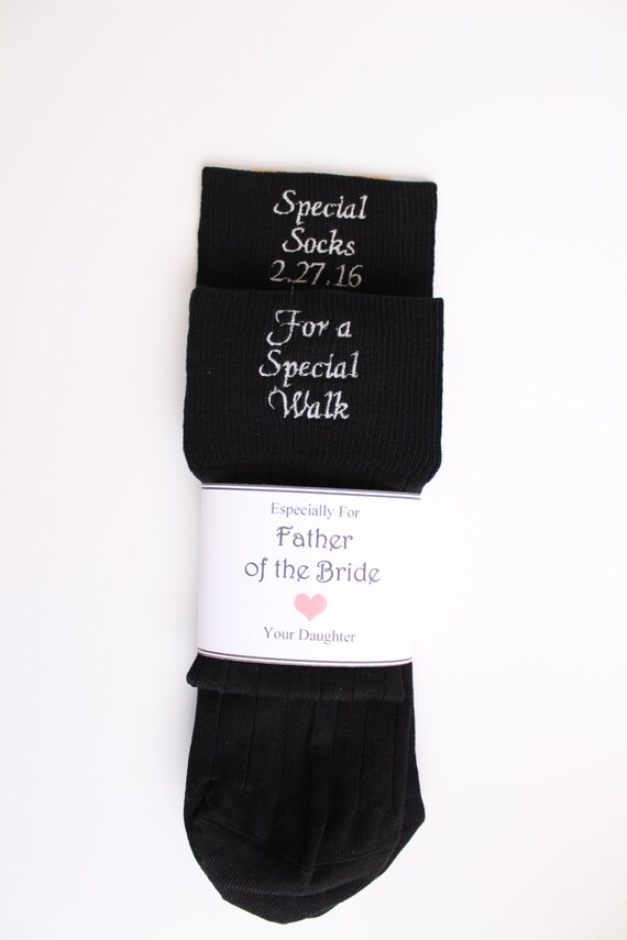 Special Socks for a Special Walk Custom Date Wedding Socks.