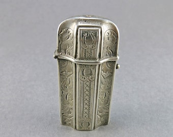 Victorian Antique Silver Vesta Case Dutch Antiques Silver Match Safe Smoking Collectibles