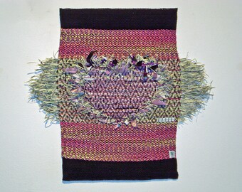 wall hanging, woven decor, fabric, weaving, boho, tapestry, mixed media, textile art, fiber art