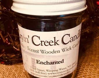 Enchanted Ember Scents Small Wooden Wick Candle