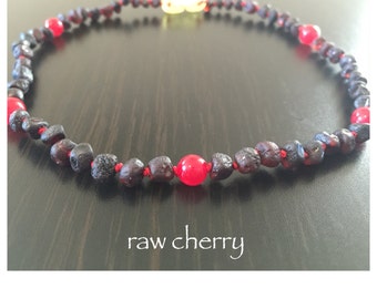 Baltic Amber Teething Necklace - RED