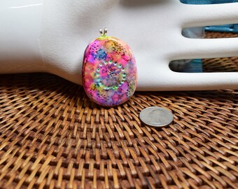 Pink purple orange splash pendant