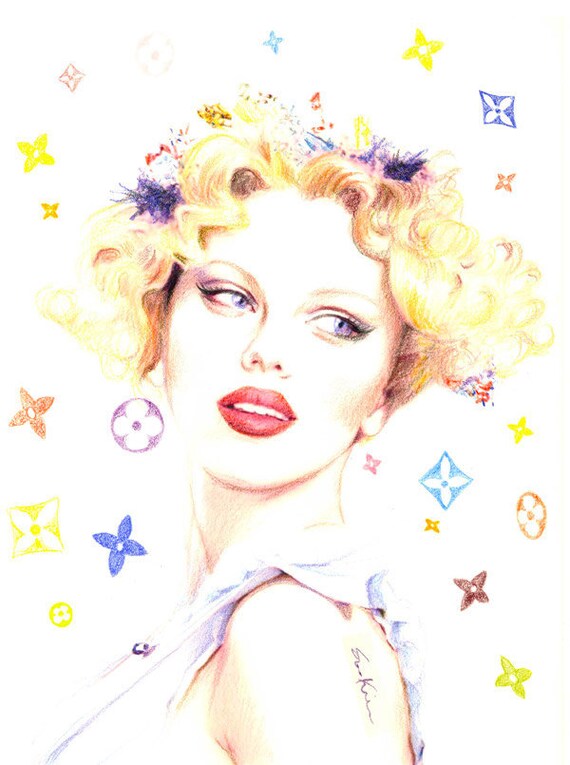 Colored pencil drawing Print Louis Vuitton Snow