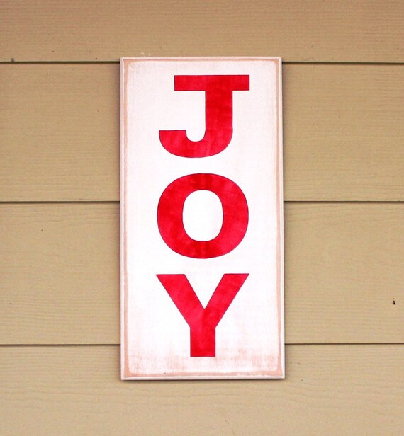 Last one! Available for immediate delivery! - Wooden Christmas Sign - JOY - Painted Wooden Sign - Christmas Decor - 16 x 8 - Hand painted