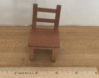 Dollhouse furniture vintage wooden side chair