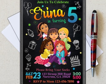 Dora The Explorer Invitation/Dora Birthday Party Card/Dora The Explorer Chalkboard/Dora Birthday Party/Dora Invitation/Dora Party