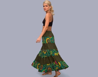 Gypsy Skirt - Bohemian - Boho - Maxi Skirt - Long Skirt - Tribal Skirt