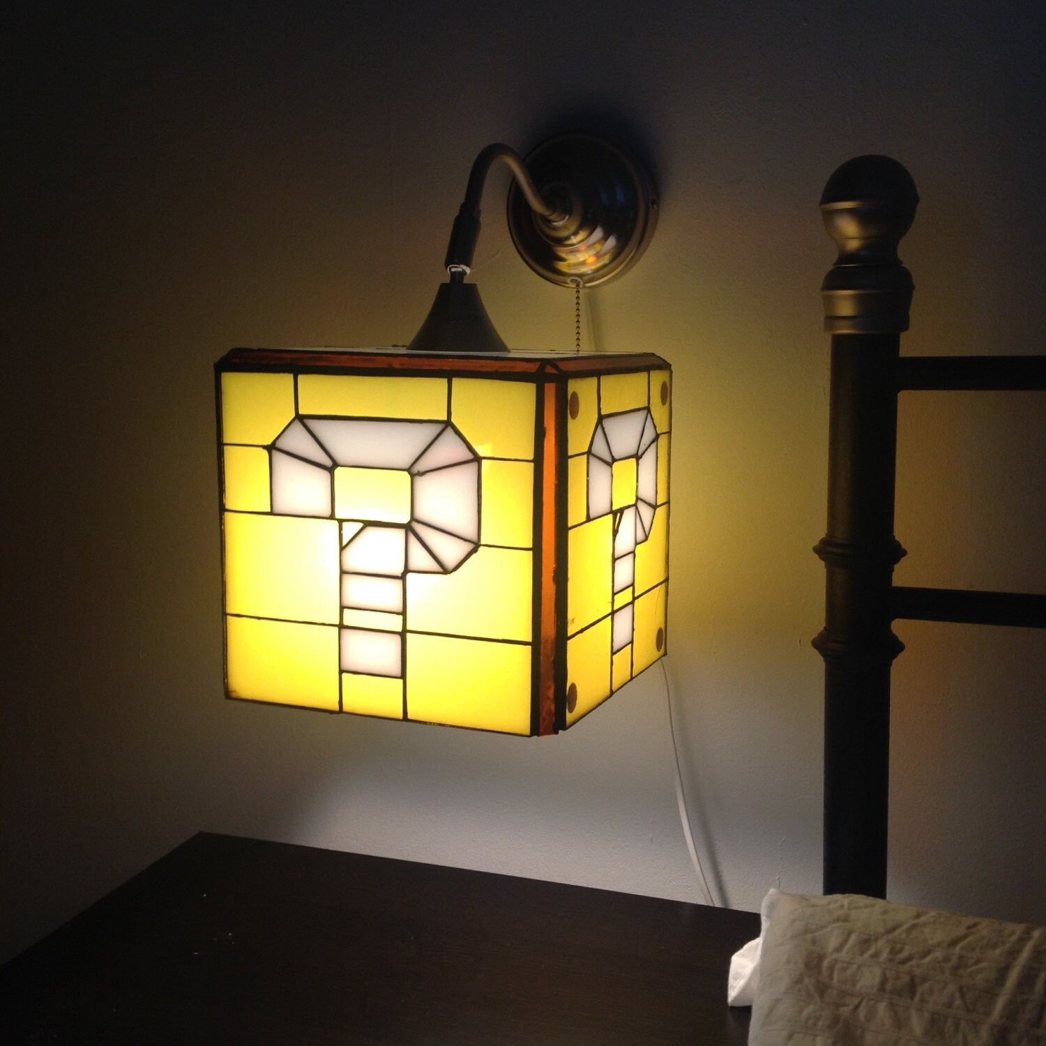 question block lamp - super mario question block light