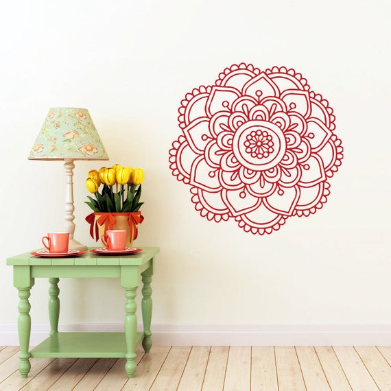 Mandala Wall Decal Namaste Flower Mandala Indian Lotus Yoga