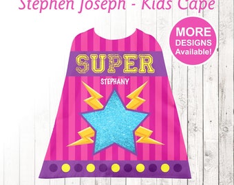 Super Star Kids Cape, Personalized Cape, Little Girls Cape, Stephen Joseph Cape, Youth Cape, Super hero